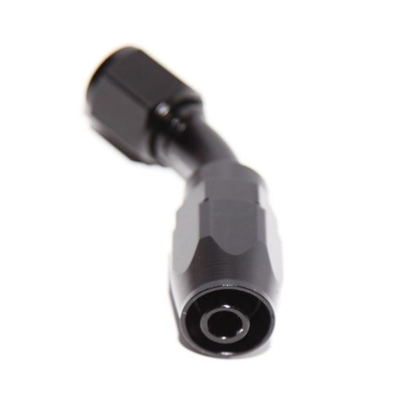 BLACK -6AN AN6 45 Degree Swivel Oil/Fuel/Gas Line Hose End Fitting Adapter