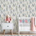 thumbnail image 3 of Woodland Peel and Stick Wallpaper 23.6in x 9.8ft Watercolor Pine Tree Soft Blue Beige Nordic Contact Paper Vinyl Waterproof Self Adhesive Wall Paper for Bedroom Shelf Cabinet Renter Friendly, 3 of 8