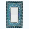 thumbnail image 1 of Metal Light Switch Plate Cover Elegant Teal Mandala Flower Tile Pattern TIL062, 1 of 13