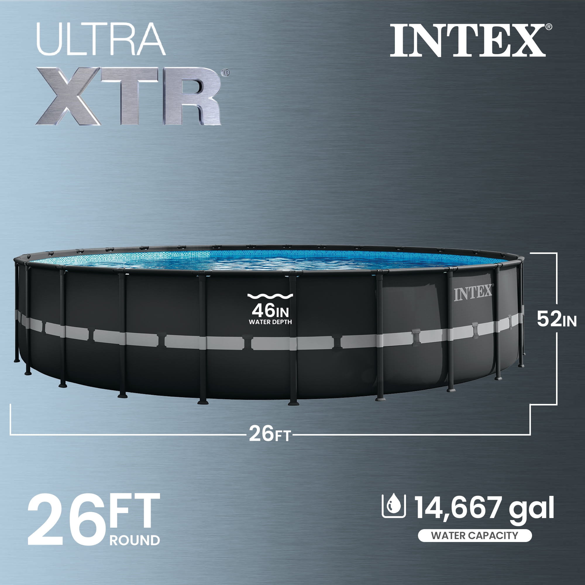 INTEX 26ft x 52in Ultra XTR Above Ground Swimming Pool, Floats (2 Pack), & Inflatable Cooler