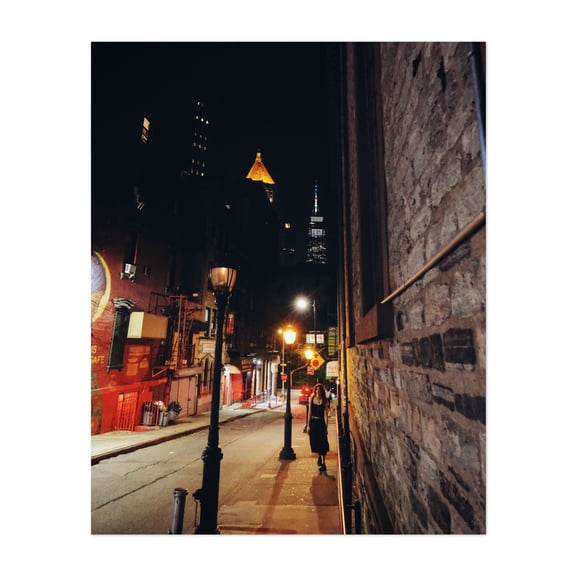 Mosco Street at Night - Manhattan New York Photography Unframed Wall Art Print 8 x 10 inches