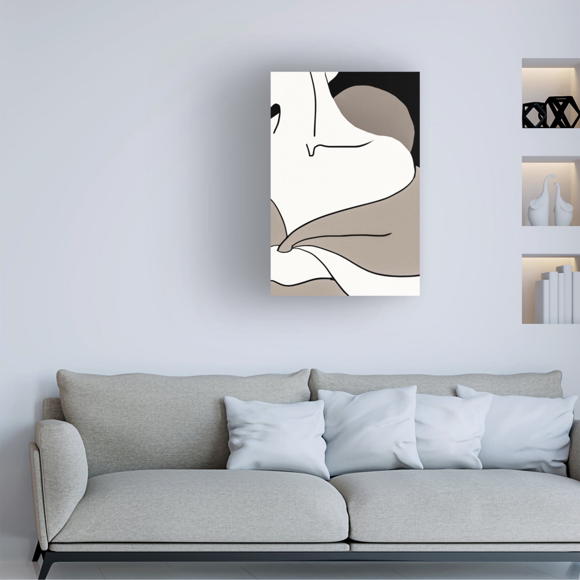 Pictufy Studio II 'Matisse Shoulder Vector 2 Black' Canvas Art - 22 x 32 Inches