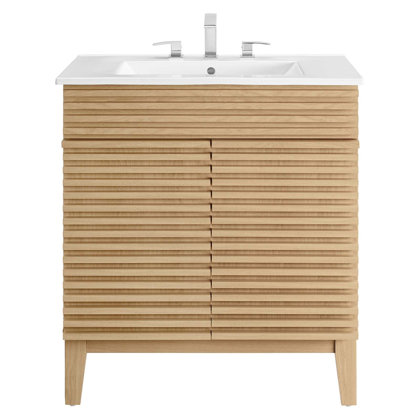 Modway Render 30" Bathroom Vanity Cabinet in Oak White