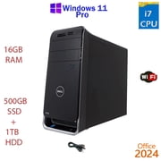 Restored Windows 11 Dell XPS i7 3.4 ghz 16GB RAM 500GB SSD + 1TB HDD WiFi Desktop Computer PC Office24