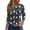 Dark Blue #045, variant on Womens Halloween Shirts Bat Pumpkin Crew Neck Spooky Tunics Ghost Skeleton 2026 3/4 Sleeve Funny Tops M