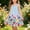 Blue, variant on Babcutegg Floral And Striped Sleeveless A-Line Sundress With Decorative Bow Straps, Lightweight Breathable Fabric For Warm Weather Wear Green Size 7