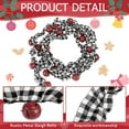 thumbnail image 3 of Christmas Tree Garland 9FT Rustic Jingle Bell Buffalo Plaid Ribbon Garland Christmas Tree Decorations Vintage Farmhouse Country Home Decor Metal Sleigh Bell Ornaments Red Black Plaid Garland, 3 of 6