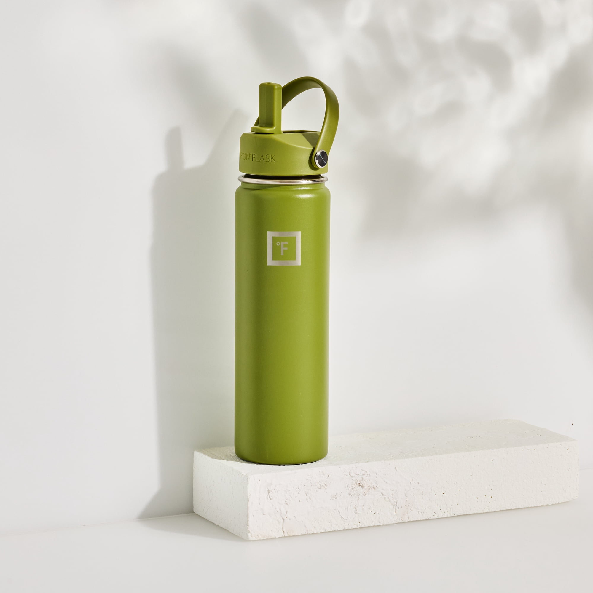 Iron Flask Stainless Steel Water Bottle 22 oz Olive Green with 3 Lids