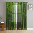 thumbnail image 2 of Bamboo Forest Green Sheer Curtains Living Room Window Tulle Curtains For Bedroom Kitchen Home ration Voile Drapes, 2 of 7