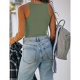 thumbnail image 2 of Tops sin mangas para mujer, blusa corta sin mangas con estilo de cintura corta de verano, Tops para fiesta de trabajo informal, verde S, 2 of 4