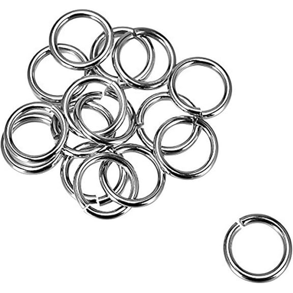 Open Jump Rings, 100Pcs Stainless Steel Rings Connectors, Jewelry DIY Findings for Crafts Bracelets Keychains Jewelry Making, 15mmx2mm, Silver Tone