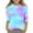 Sky Blue, variant on FAOWME Girls Tie Dye Printed Fashionable Versatile Round Neck 3/4 Quarter Sleeve Casual T-Shirt Tops Pink 13-14 Years
