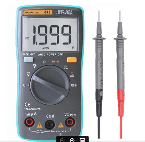 RICHMETERS RM098 Multimeter Digital 2000 Counts Auto Ranging AC/DC Ammeter Voltage Meter Voltmeter Ohm Tester