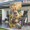 thumbnail image 5 of Easter Bunny Wreath Door Flag, Spring Easter Door Hanging Cover with Bunny and Egg Design, Decorative Outdoor/Indoor Door Decor for Front Door, Festive Home Decoration for Easter Holiday, 35x72 inch, 5 of 5