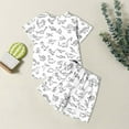 thumbnail image 4 of REDARER Kids Dinosaur Print Pajama Set, Short-Sleeve Top & Shorts Soft Stretchable Summer Sleepwear & Casual Outfit,9-10 Years, 4 of 7