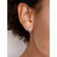 thumbnail image 2 of Pendientes de aro de plata de ley con piedras natales Silvora para mujer. Diamantes creados. Delicada joya de regalo para cumpleaños o Navidad, 2 of 8