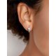 thumbnail image 2 of Pendientes de aro de plata de ley con piedras natales Silvora para mujer. Diamantes creados. Delicada joya de regalo para cumpleaños o Navidad, 2 of 8