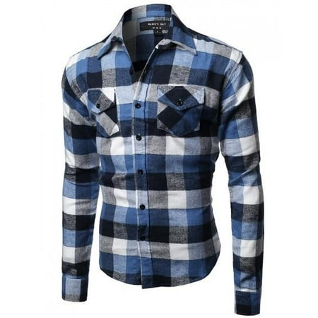 Hawks Bay Mens Long Sleeve Plaid Flannel Shirt Button Up Tartan Buffalo #8