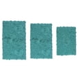 thumbnail image 3 of Home Weavers Bell Flower Collection 100% Cotton Non-Slip Bathroom Rug Set Machine Washable Bathroom Rug-17"x24", Bath Rug- 21"x34", Bathroom Rug- 24"x40", Turquoise Color 3 Piece Bath rug set, 3 of 9