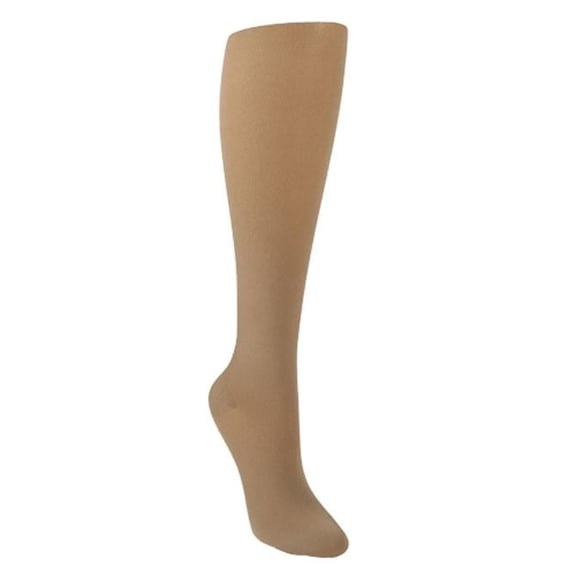 Sigvaris Style 841 Soft Opaque 15-20 Open Toe Knee High Compression Stockings Nude ML Long