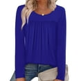 thumbnail image 2 of Ronuti Womens Plus Size Tops Fall Long Sleeve Shirts Crew Neck Casual Loose Tunic Blouses, 2 of 7