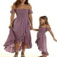 thumbnail image 3 of Maman et Moi Robes de Mousseline d'Épaule Ébouriffé Longue Robe Mère Fille Correspondant Robe de Soleil, 3 of 3