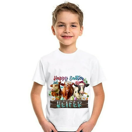 

Cathalem Sleeve Large Easter Day Prints Shirts Toddler Girl Boys Short Sleeve Bunny T Shirt Kids Girls Thermal Undershirts Boys Purple 9-10 Years