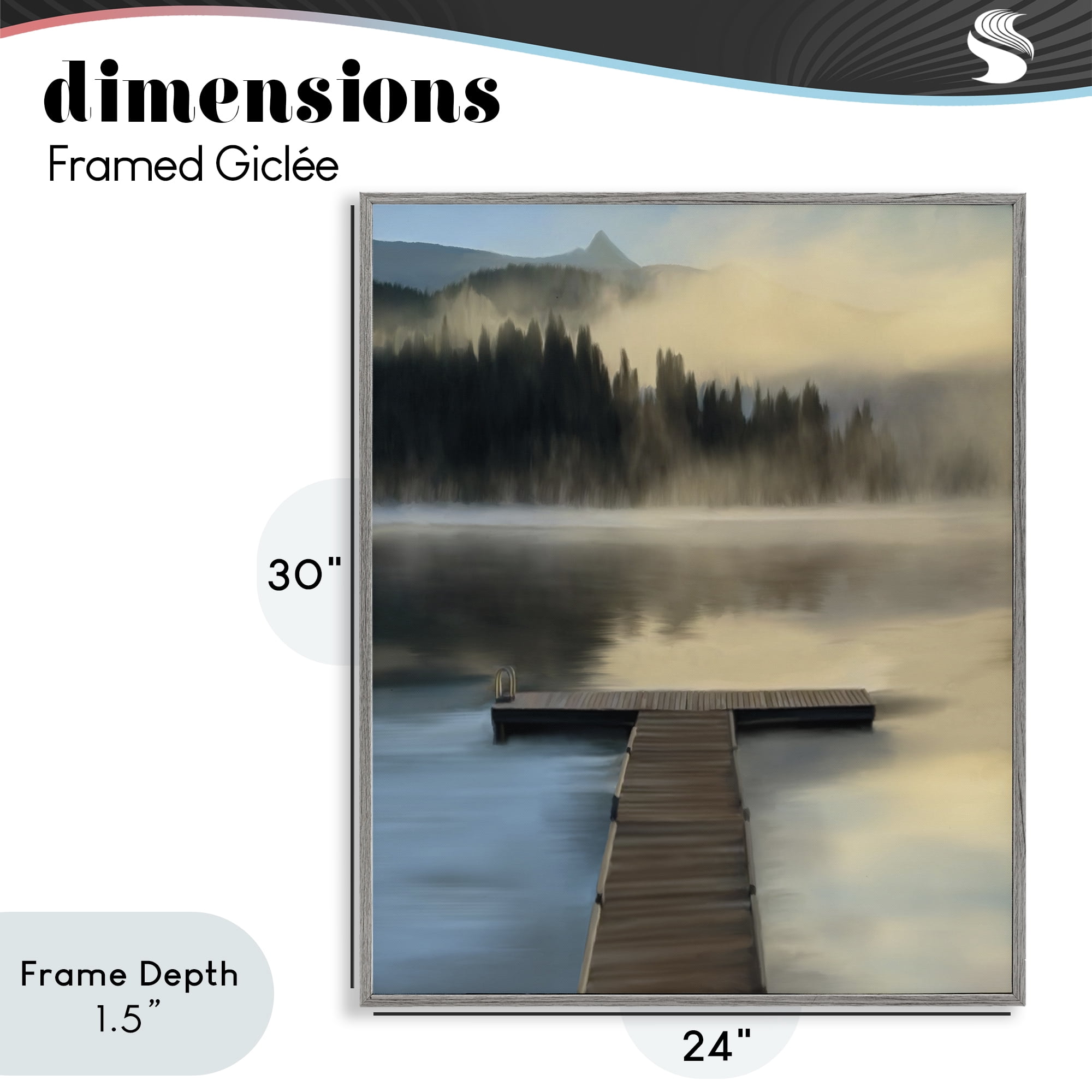 Stupell Industries Reflective Lake At Dusk Gray Framed Giclee Art, design by Renel Peters