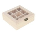 thumbnail image 1 of Caja de Almacenamiento de Sin Terminar de 9 Rejillas, Caja de Joyería de Cuadrada, de Almacenamiento, para Manual Yuyangstore Caja de joyería de madera, 1 of 8