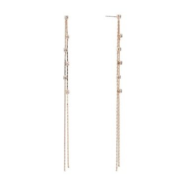 Time and Tru Adult Women's Gold Tone Double Chain Drop Crystal Metal Earring