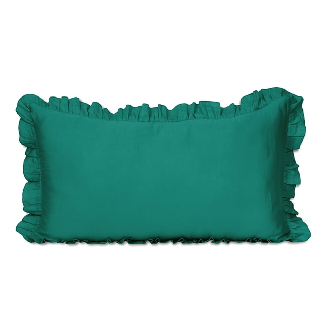 Vargottam Ruffled Pillow Sham King 36x20 Cotton Frill Pillow Cases Shabby Chic Farmhouse Decor Pillowcase