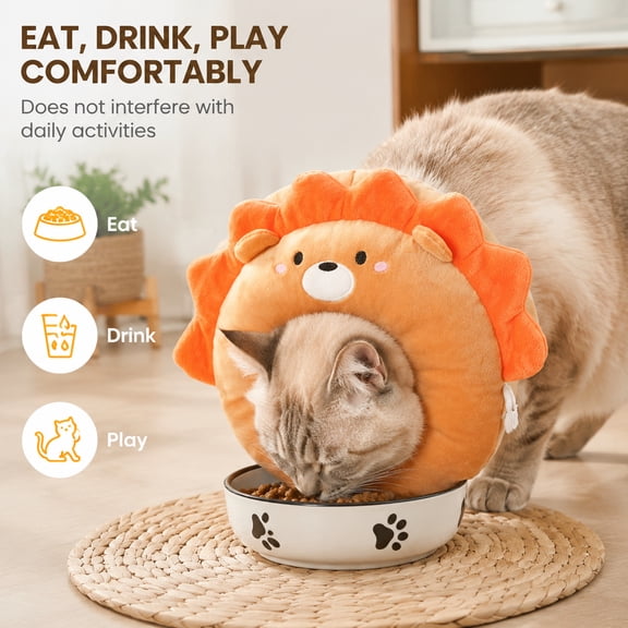 Cat Recovery Collar, Cute Cat Donut Collar, Soft Cone Collars for Cat, Wound Healing Protective Cone After Surgery Elizabethan Collars for Kitten Pets