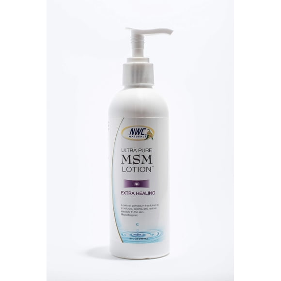 NWC Naturals Loción UltraPure MSM Loción corporal nutritiva hipoalergénica natural por 8 onzas líquidas (8XLMSM)