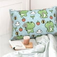 thumbnail image 6 of Kll Cute Floral Frog Pillow Covers Envelope Closure,Super Soft And Cozy Fuzzy Fleece Pillow Case Cover 20"X30", 6 of 8