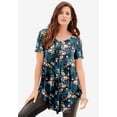 thumbnail image 2 of Roaman's Women's Plus Size Ultra Drape V-Neck Swing Tunic Top, 2 of 6