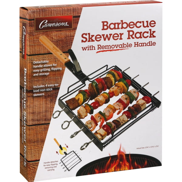 BBQ Kabob Meat Sticks Grilling Skewers Shish Vegetable Wooden Handle Set of 12 