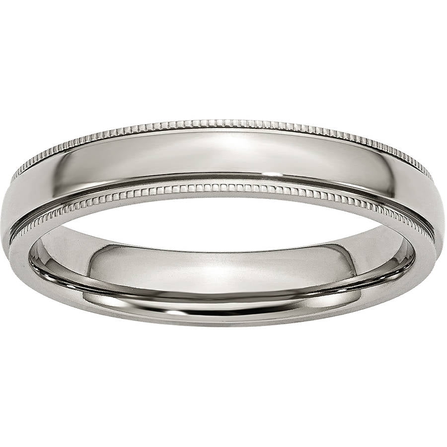FB Jewels Solid Titanium Swirl Design Black Ip-Plated 6mm Brushed//Polished Wedding Band
