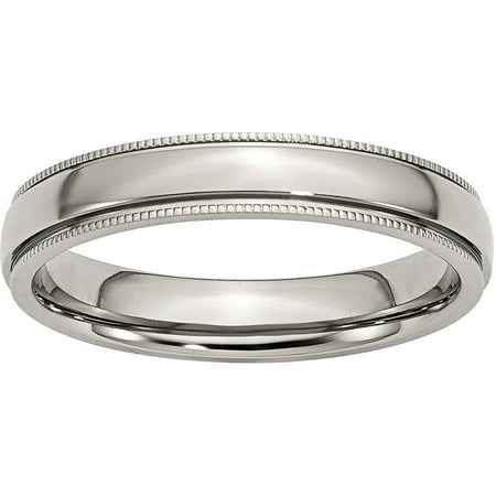 Primal Steel Primal Steel Stainless Steel Grooved and Beaded 4mm Polished Band