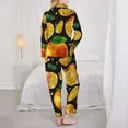 thumbnail image 6 of Goofa Tangerine Printed Women’s 2 Piece Pajama Set Super,Pajamas Women's Long Sleeve Sleepwear Soft Button Down Loungewear Pjs Lounge Set Nightwear-Small, 6 of 9