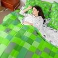 thumbnail image 4 of Castle Fairy Pixelated Miners Bedding Comforter Set,Plaid Grid Queen Bedding Sets, 4 of 8