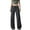 Black, variant on Tnhcen Women's Casual Drawstring Wide Leg Pants Elastic Waistband Nylon Spandex Soft Breathable Long Trousers, S - XL Plus Size Loose Fit Athleisure Yoga Jogger Trousers