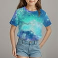 thumbnail image 2 of Godom Girls Short Sleeve T Shirts Quick Dry T-Shirts Kids Summer Tops, 2 of 4