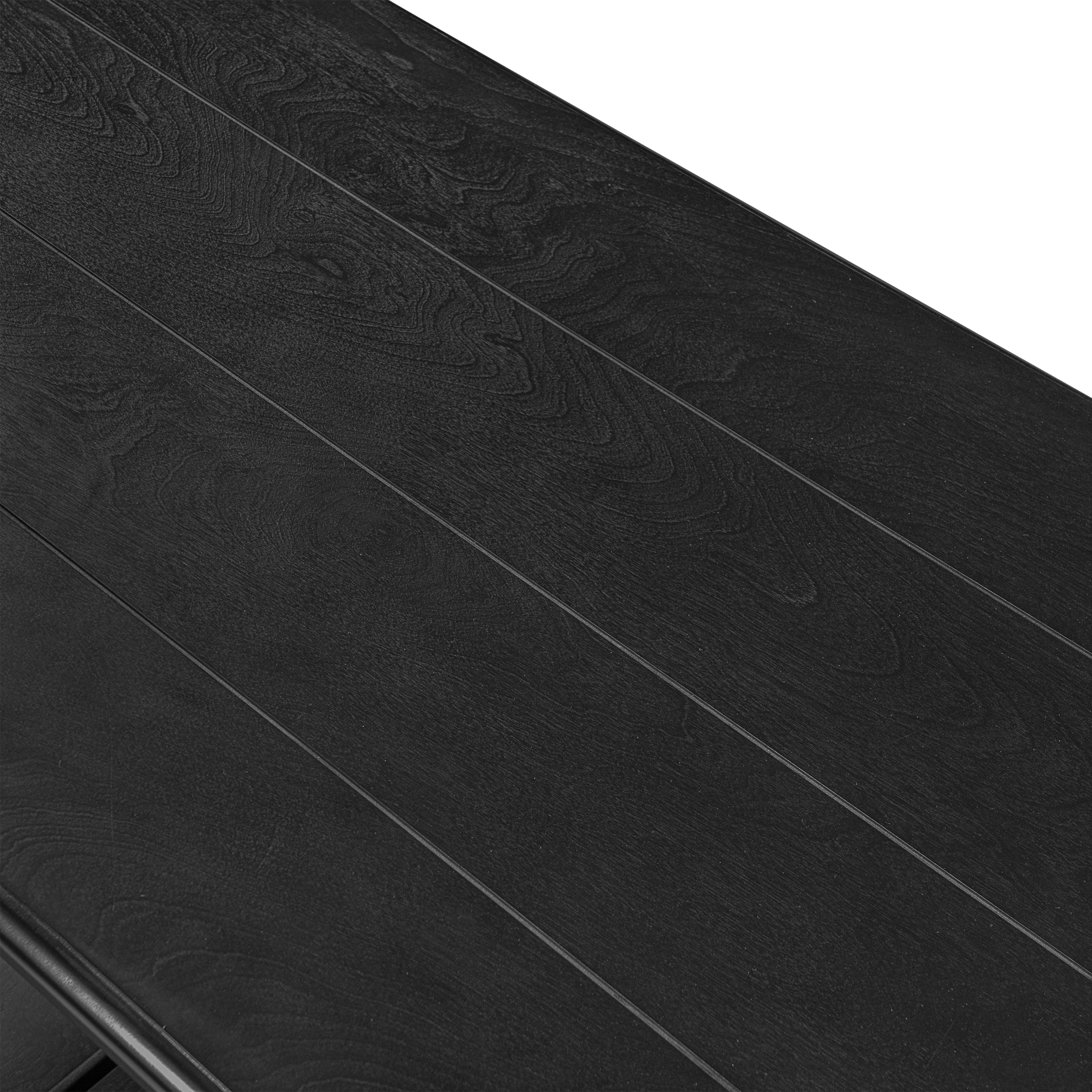 Garitin Coffee Table and Farmhouse Rectangular Center Table 45.3 Inch, Wooden Cocktail Table with Lower Storage Shelf for Living Room, Black