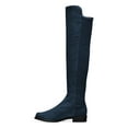 thumbnail image 4 of YDN Women Comfortable Pull On Over The Knee Flats Heels Boots Round Closed Toe Knee High Low Heels Winter Shoes Size 12 Dark Blue, 4 of 4