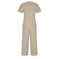 thumbnail image 3 of MEICHEN Pajamas for Women Set Ladies Short Sleeves Printed Blouse Seventh Pants Two Piece Suit Summer Essentials Fashion Sleepwear, 3 of 5