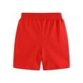 thumbnail image 3 of XIMIN Toddler Girls Boys Kids Sport Soild Casual Cotton Shorts with Drawtring Fashion Beach Cargo Pants Comfort Shorts New Clothes Sport Jogger Shorts (6 Years, Red), 3 of 5