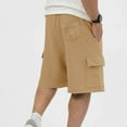 thumbnail image 6 of Oplxuo Men's Baggy Casual Cargo Shorts Classic Regular Fit Drawstring Elastic Waist Outdoor Hiking Shorts with Pockets, 6 of 7
