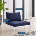 thumbnail image 5 of Modway Harmony Modern Fabric & Metal Outdoor Patio Armless Chair in Navy/White, 5 of 6