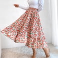 thumbnail image 2 of Falda acampanada delgada con estampado de costuras de longitud media a la moda informal para mujer Wmkox8yi FGJ1023, 2 of 6