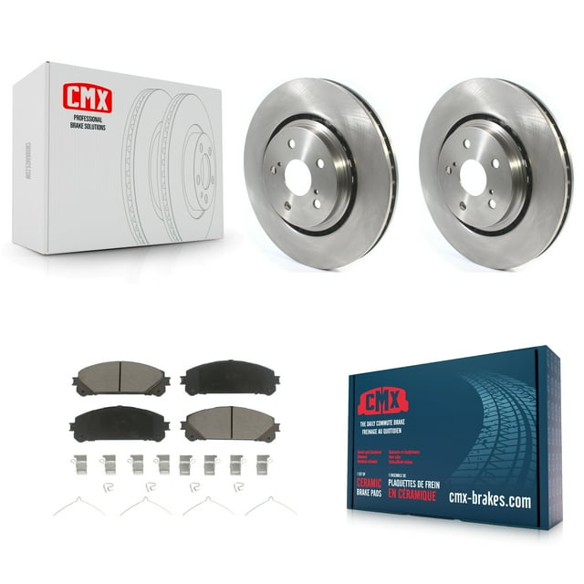 CMX Front Disc Brake Rotors and Ceramic Pads Kit for Car Lexus RX350 Toyota Camry RX450h NX350h NX350 RX350L NX250 Crown RX450hL Avalon K8C-100041